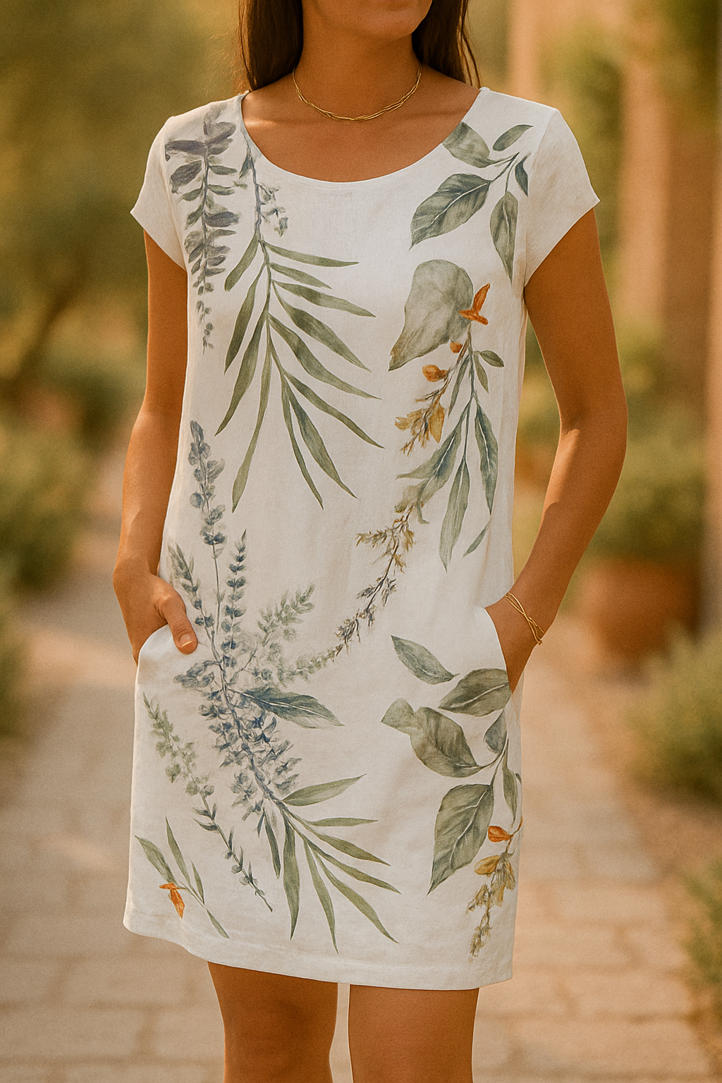 Women's Natural Polyester Summer Dress Klara
