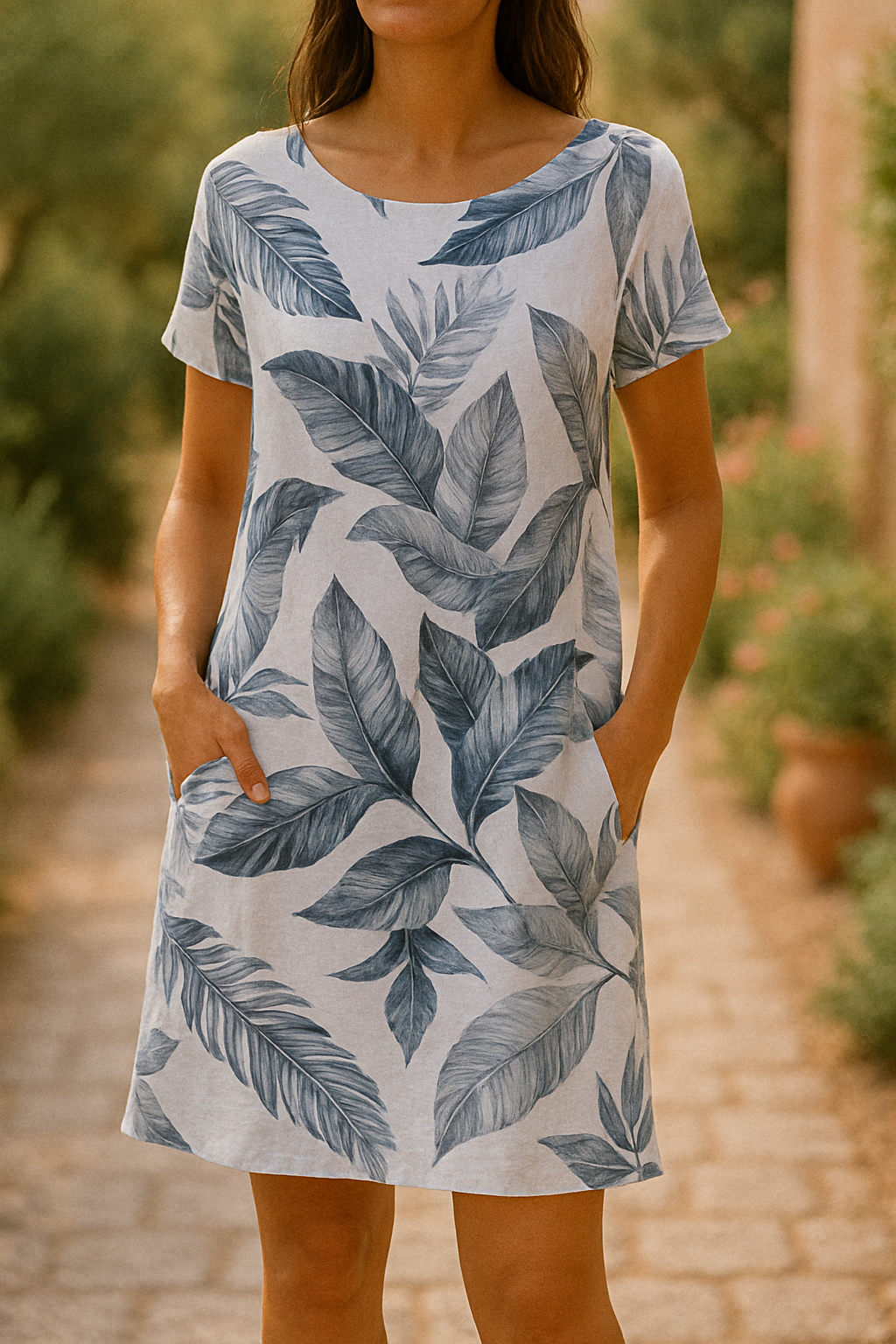 Women's Natural Polyester Summer Dress Klara