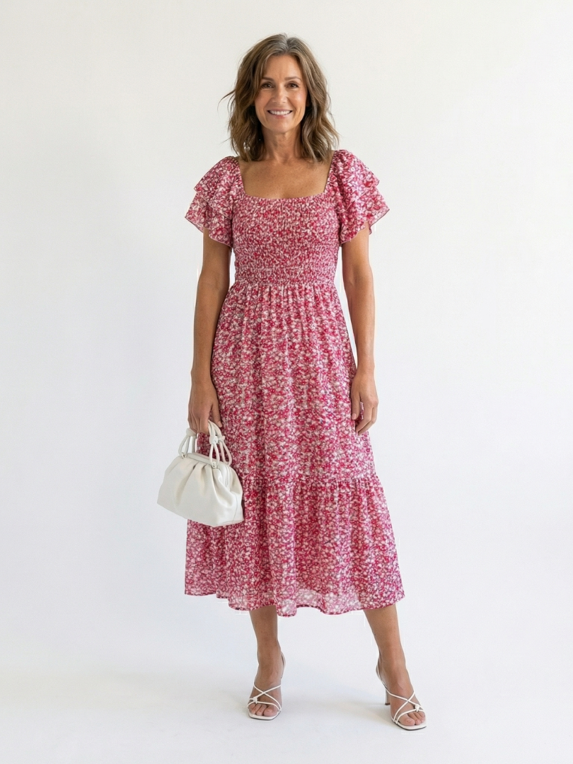 Women's Off-Shoulder Floral Midi Dress Klara