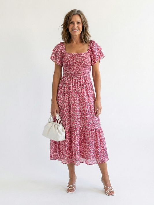 Women's Off-Shoulder Floral Midi Dress Klara
