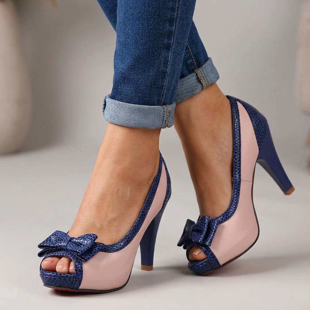 Women's Open Toe Bow Detail Pumps Klara