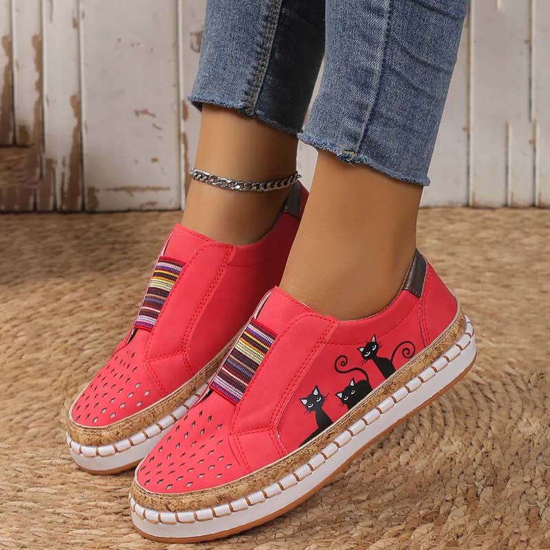 Women's PU Casual Cat Print Shoes Klara