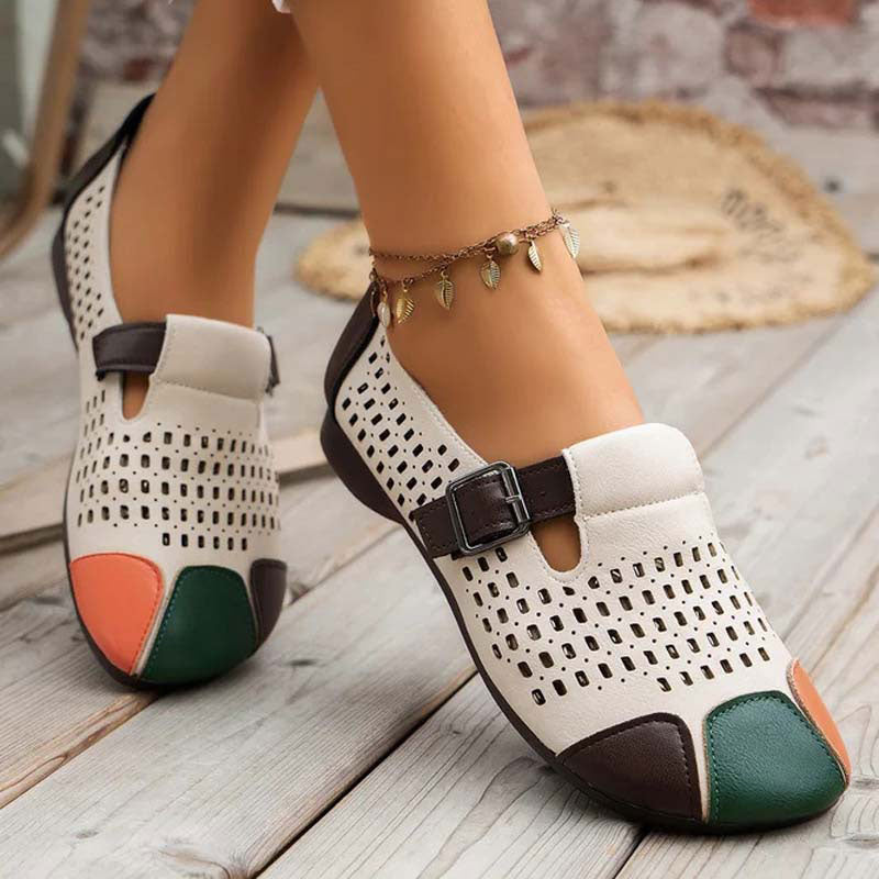 Women's PU Colour Block Ballerina Flats Klara