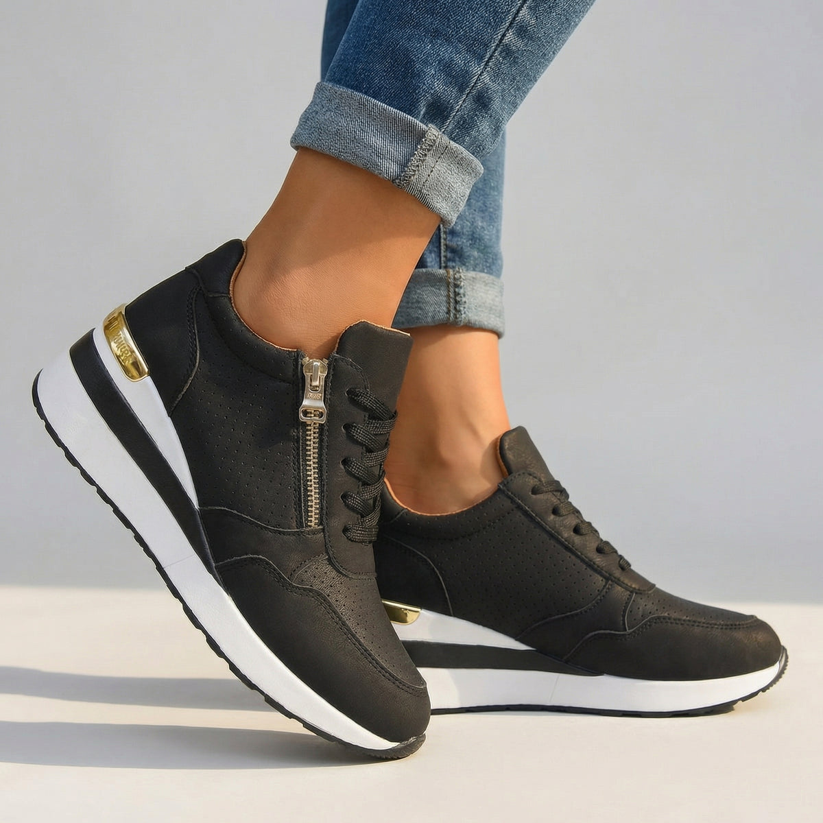 Women's Padded Insole Wedge Sneakers Klara