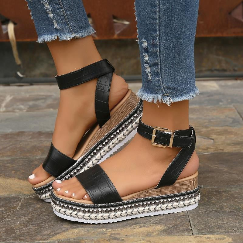 Women's Platform Sandals With Buckle Straps Klara