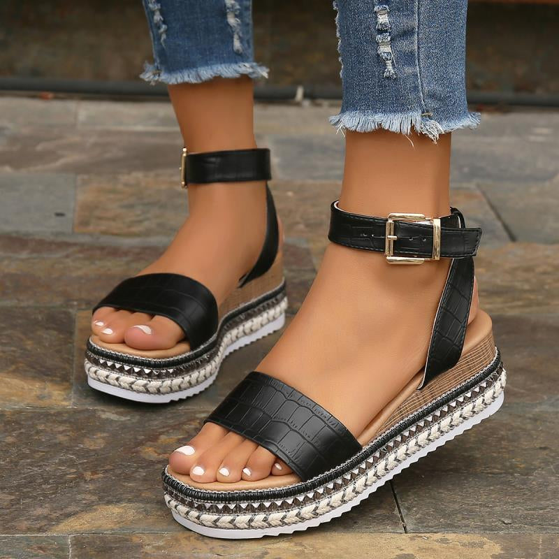 Women's Platform Sandals With Buckle Straps Klara