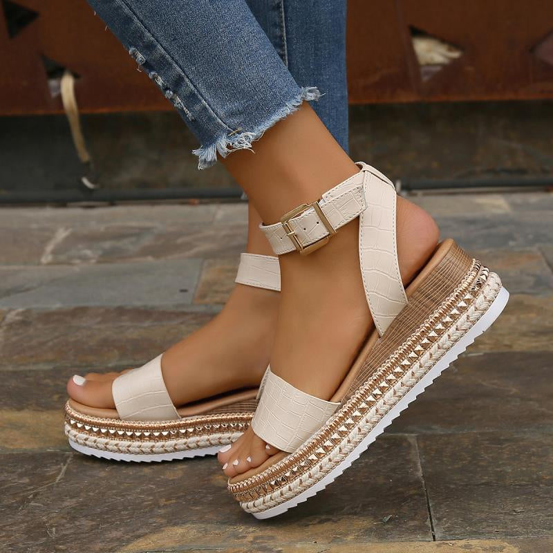 Women's Platform Sandals With Buckle Straps Klara