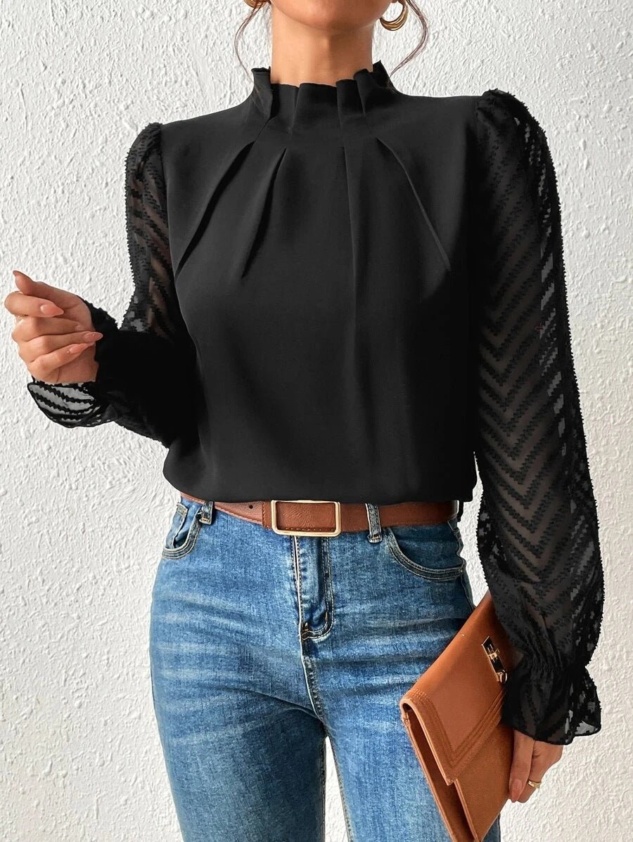 Women's Pleated Sleeve Long Sleeve Blouse Klara