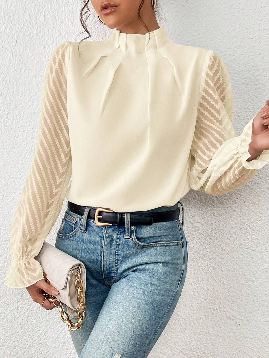 Women's Pleated Sleeve Long Sleeve Blouse Klara