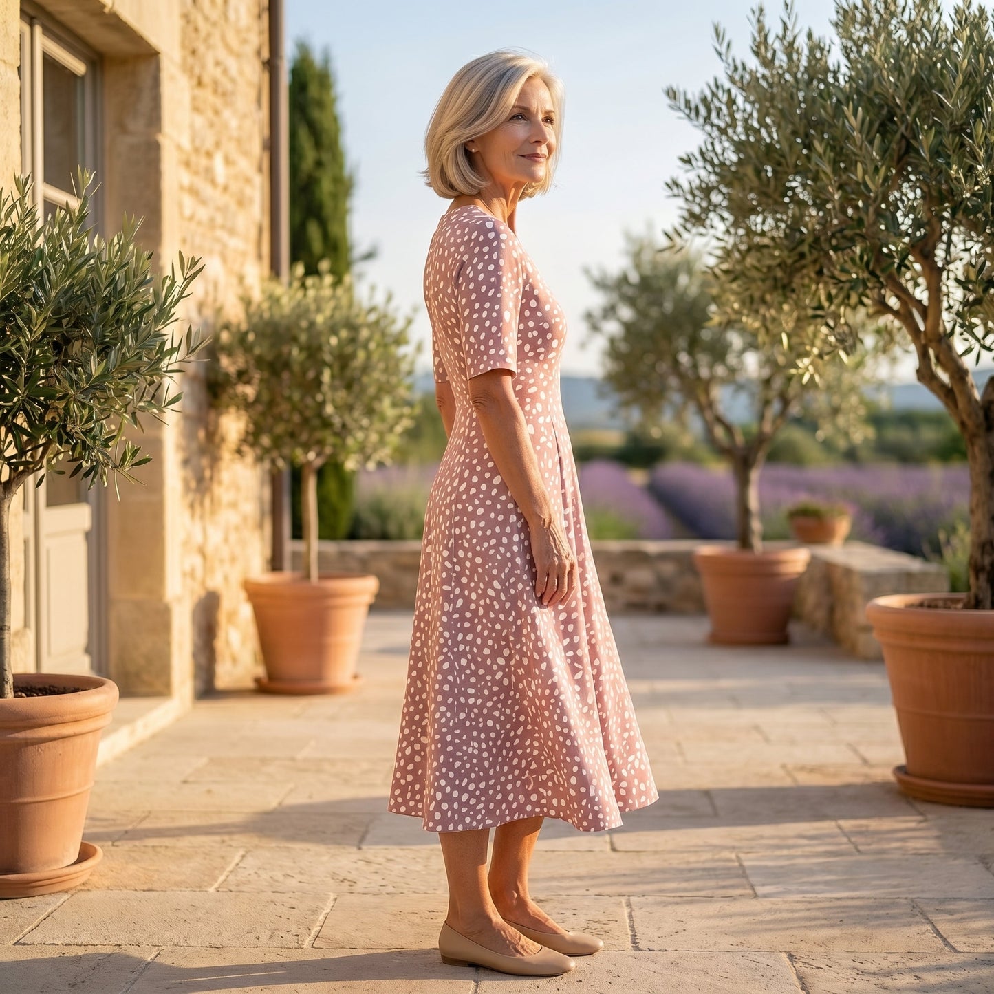 Women's Polka Dot Midi Dress Klara