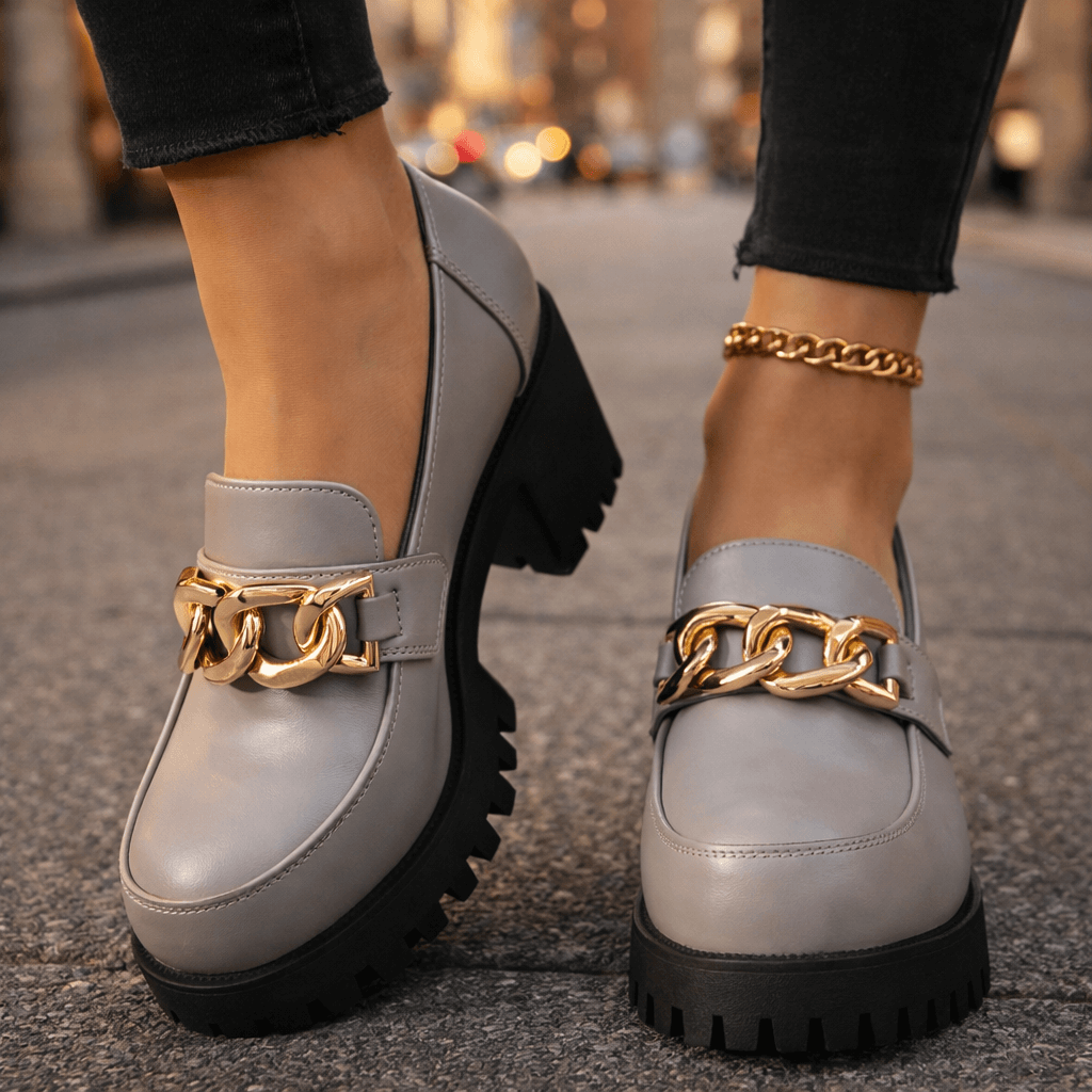Women's Premium Leather Chunky Platform Loafers Klara