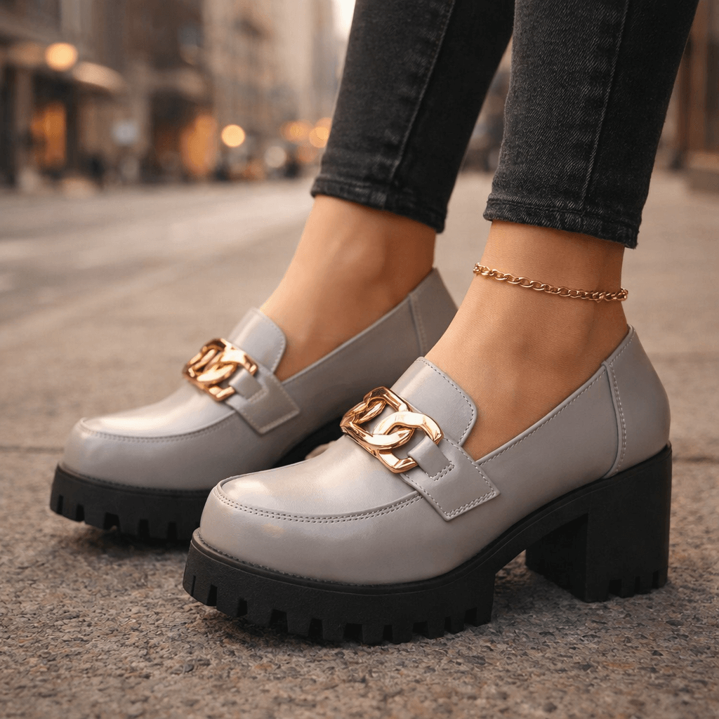 Women's Premium Leather Chunky Platform Loafers Klara