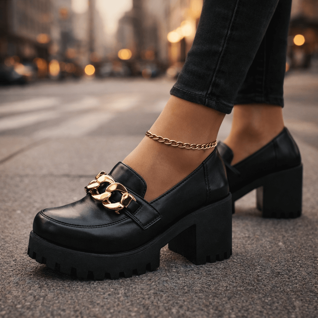Women's Premium Leather Chunky Platform Loafers Klara