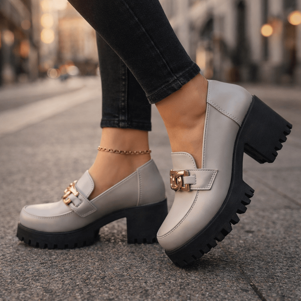 Women's Premium Leather Platform Loafers Klara