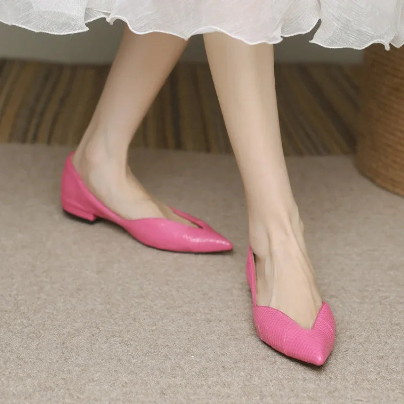 Women's Premium Leather Pointed Ballet Flats Klara