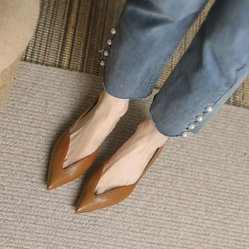 Women's Premium Leather Pointed Ballet Flats Klara