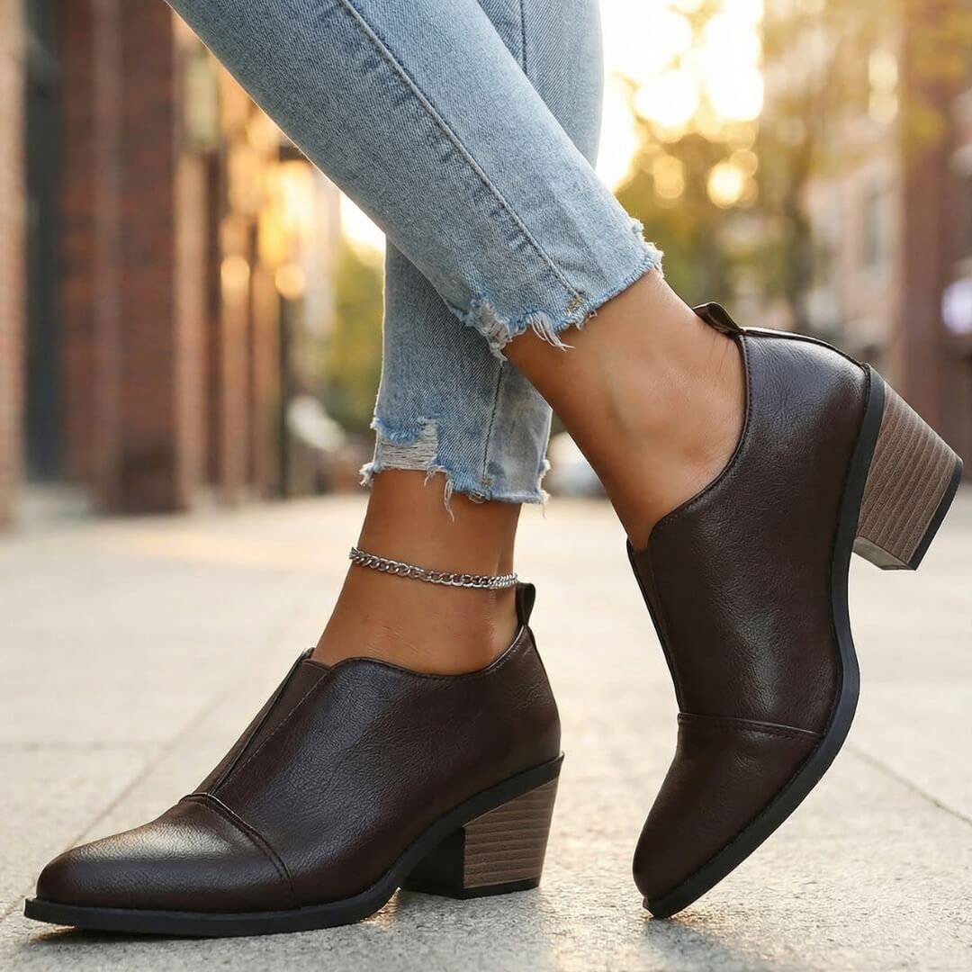 Women's Premium Leather Pointed Toe Heels Klara