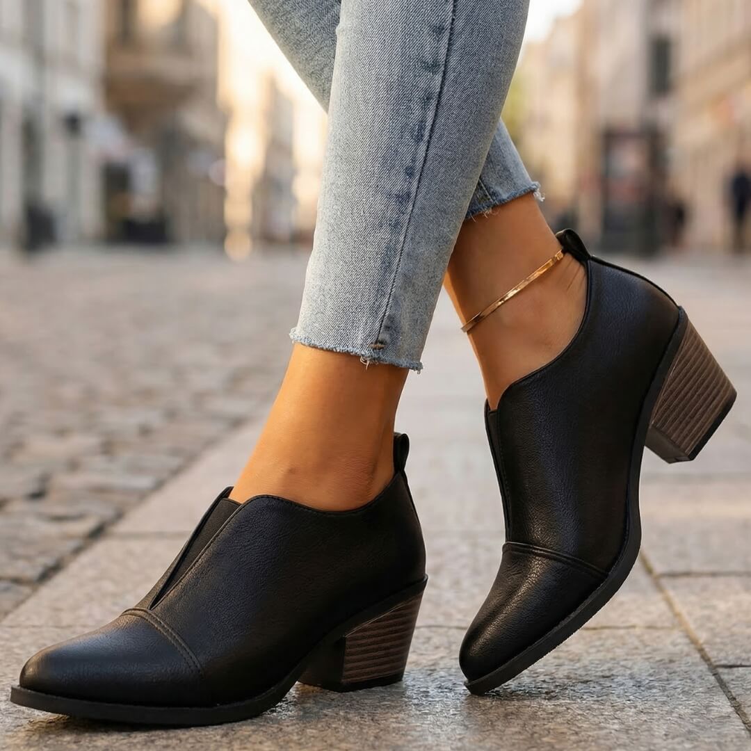 Women's Premium Leather Pointed Toe Heels Klara