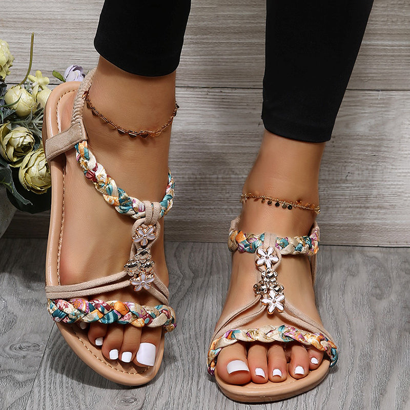 Women's Retro Floral Wedge Sandals Klara