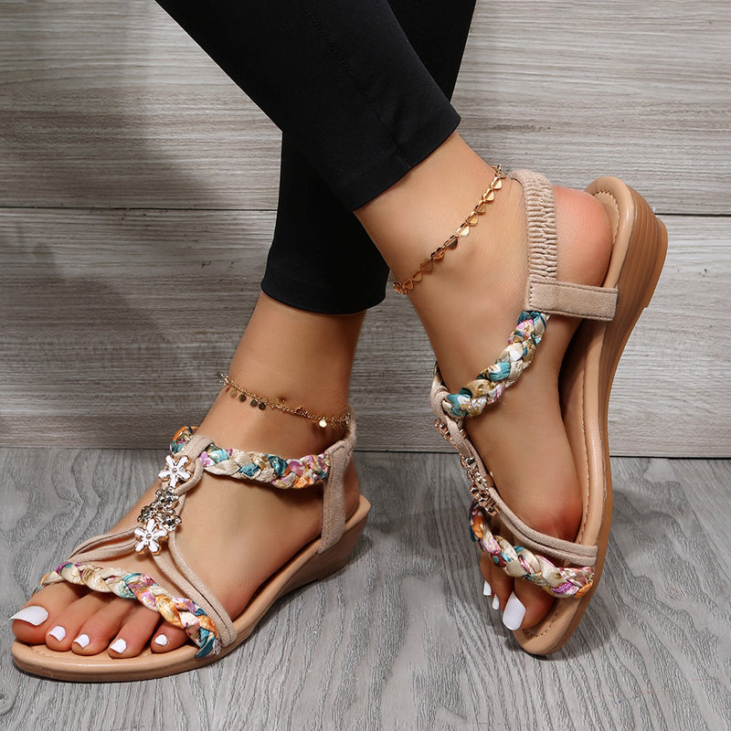 Women's Retro Floral Wedge Sandals Klara