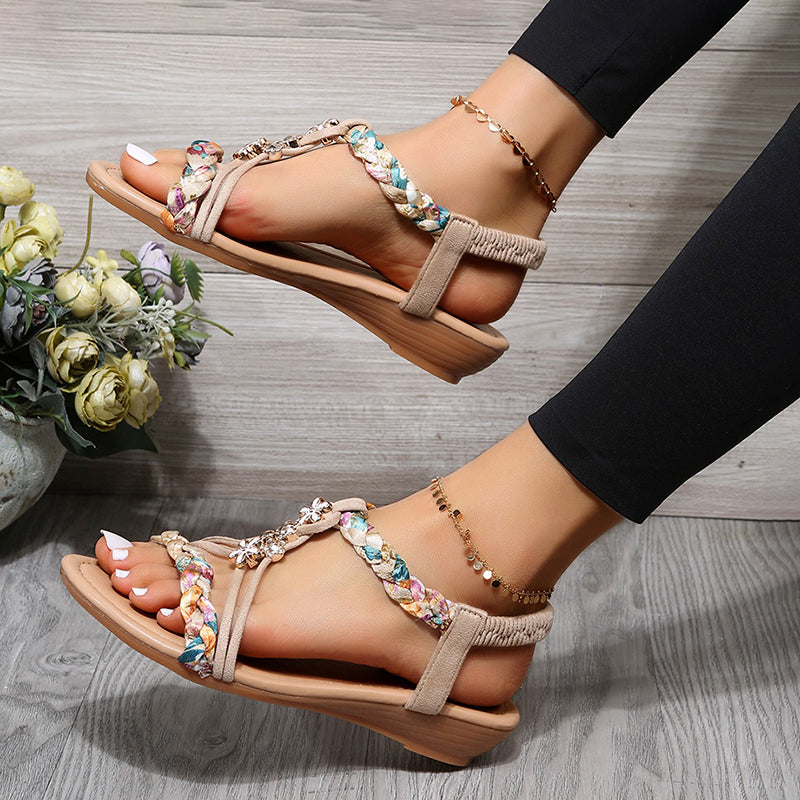 Women's Retro Floral Wedge Sandals Klara