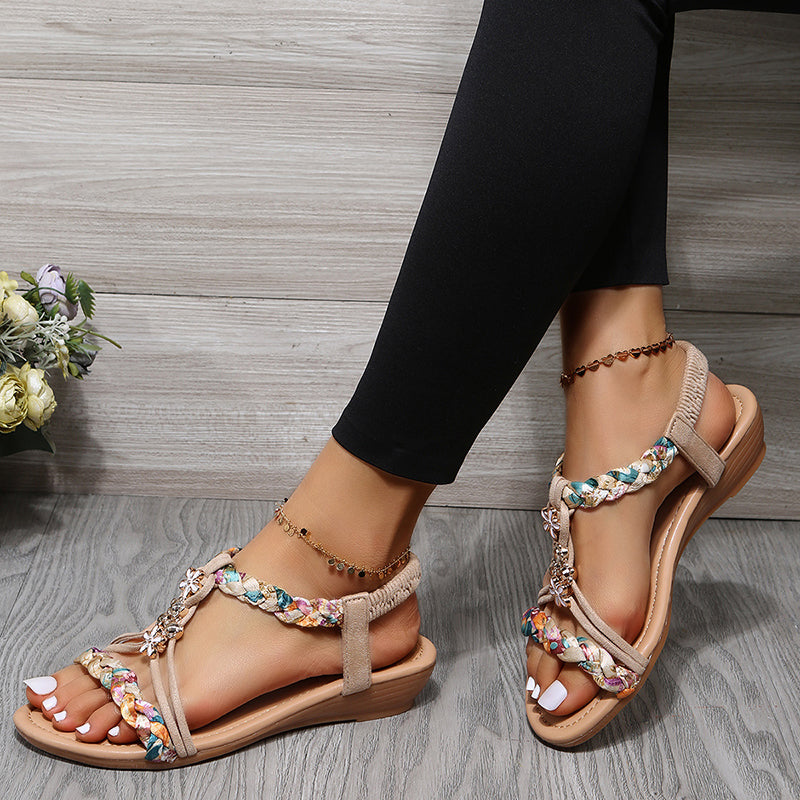 Women's Retro Floral Wedge Sandals Klara