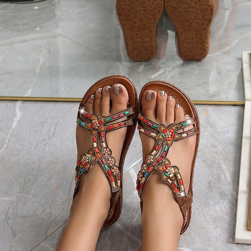 Women's Rhinestone Detail Beach Sandals Klara