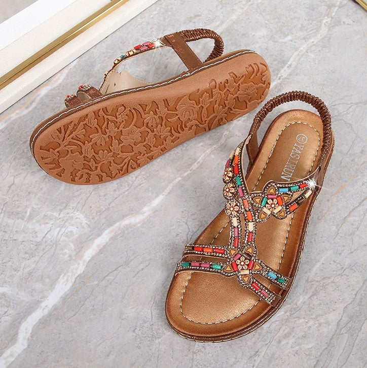 Women's Rhinestone Detail Beach Sandals Klara