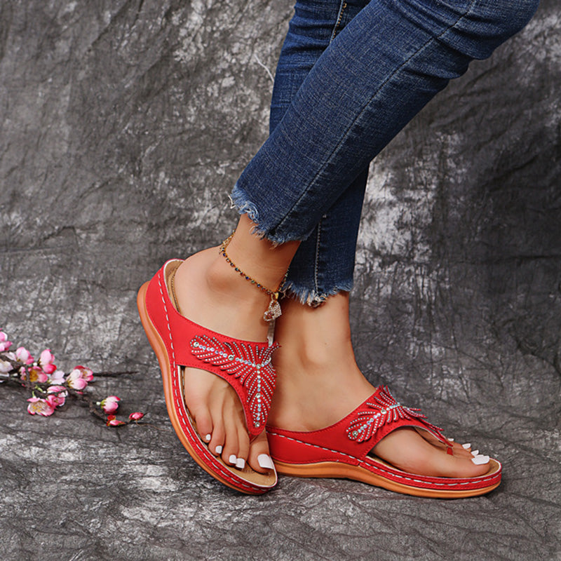 Women's Rhinestone Embellished Platform Slippers Klara