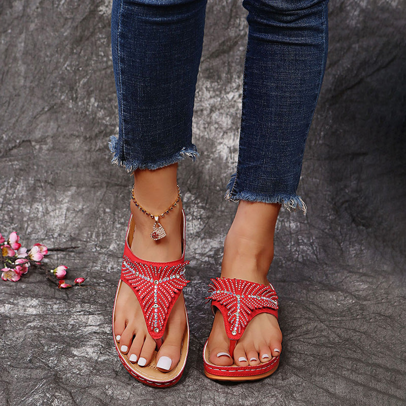 Women's Rhinestone Embellished Platform Slippers Klara