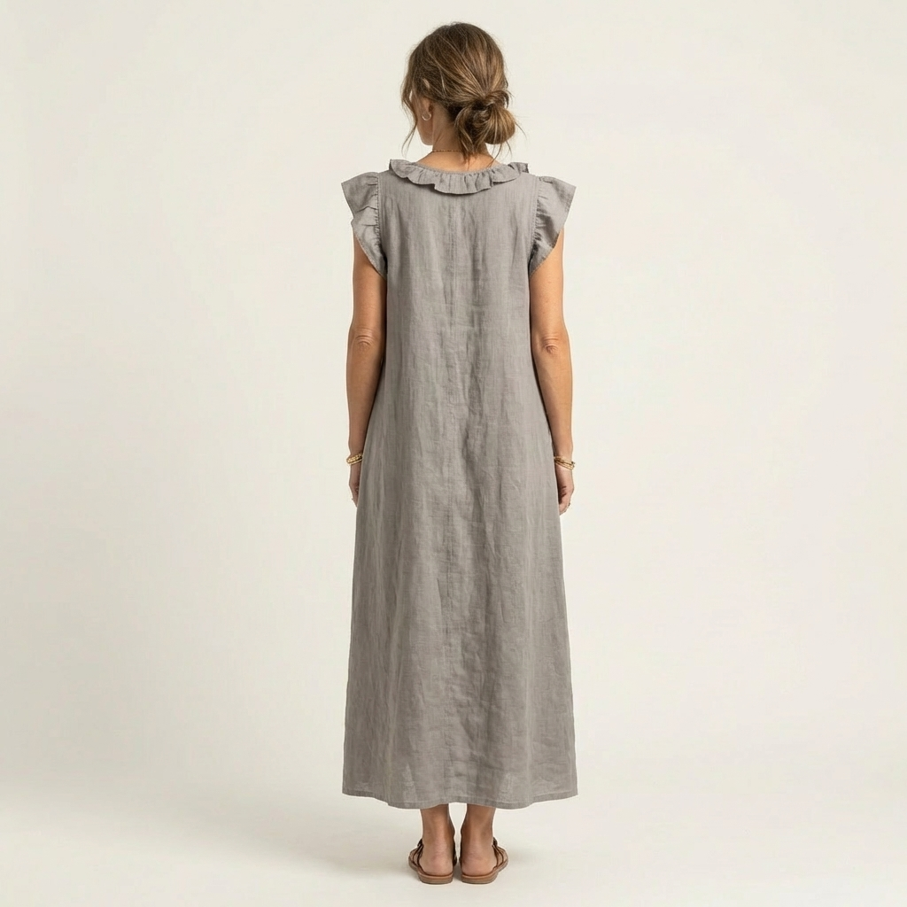 Women's Ruffled Lightweight Midi Dress Klara