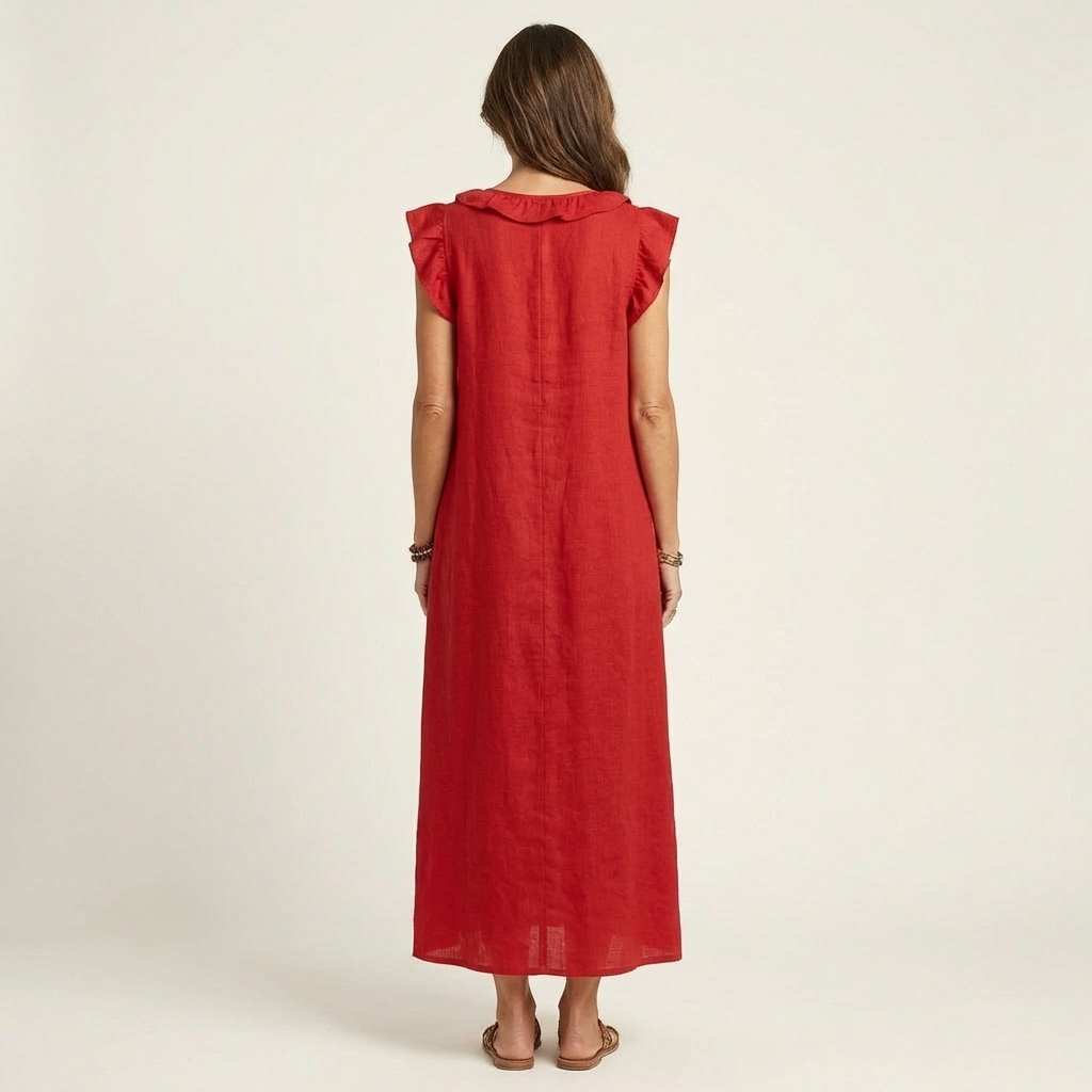 Women's Ruffled Lightweight Midi Dress Klara