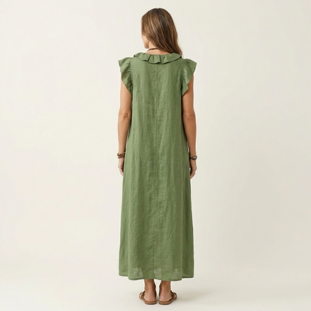 Women's Ruffled Lightweight Midi Dress Klara