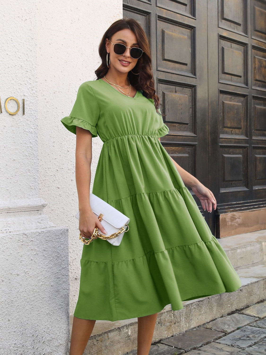 Women's Ruffled Midi Dress Klara