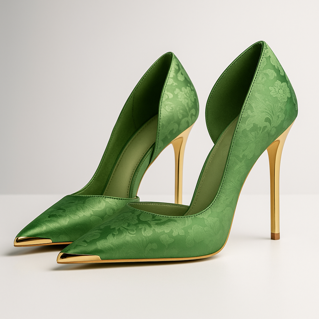 Women's Satin Jacquard Stiletto Heels Klara