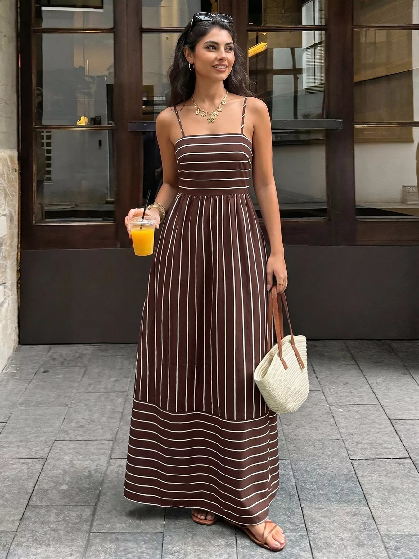 Women's Smocked Cutout Midi Dress Klara
