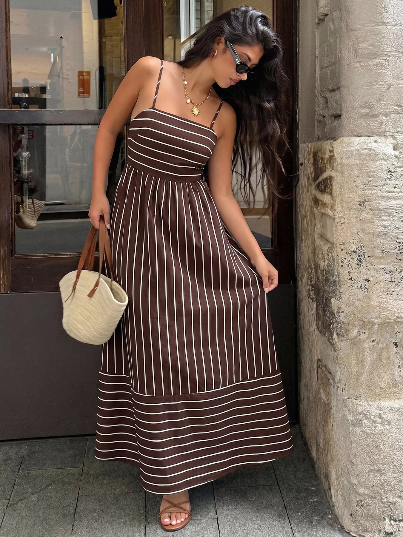 Women's Smocked Cutout Midi Dress Klara