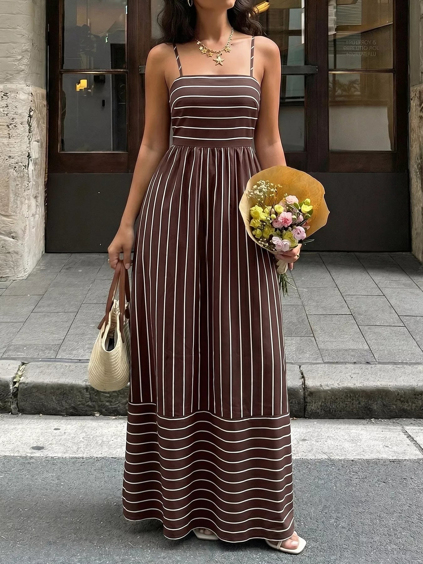 Women's Smocked Cutout Midi Dress Klara