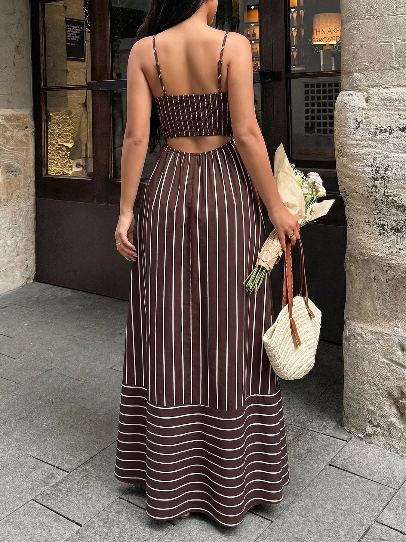 Women's Smocked Cutout Midi Dress Klara