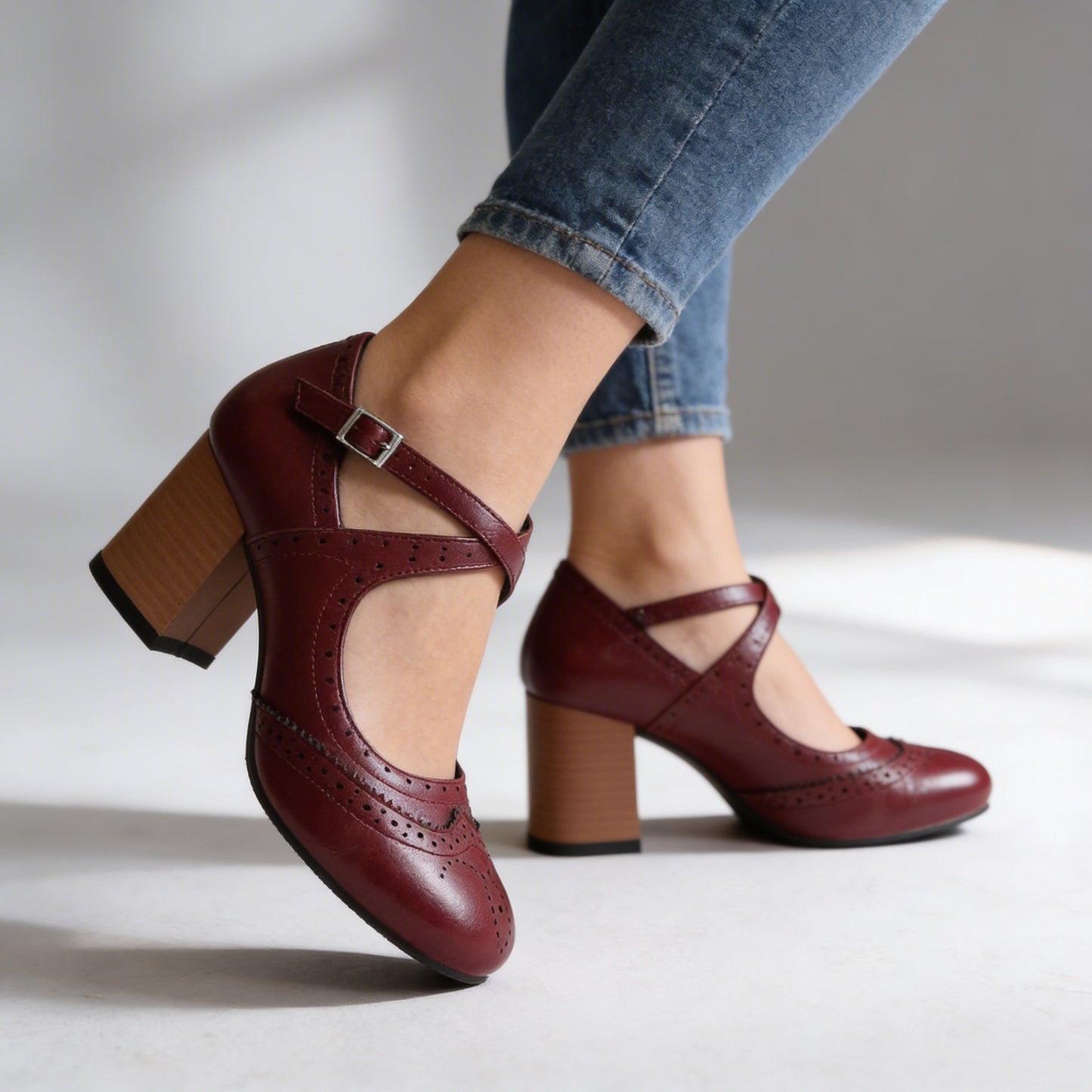 Women's Smooth Leather Brogue Loafers Klara