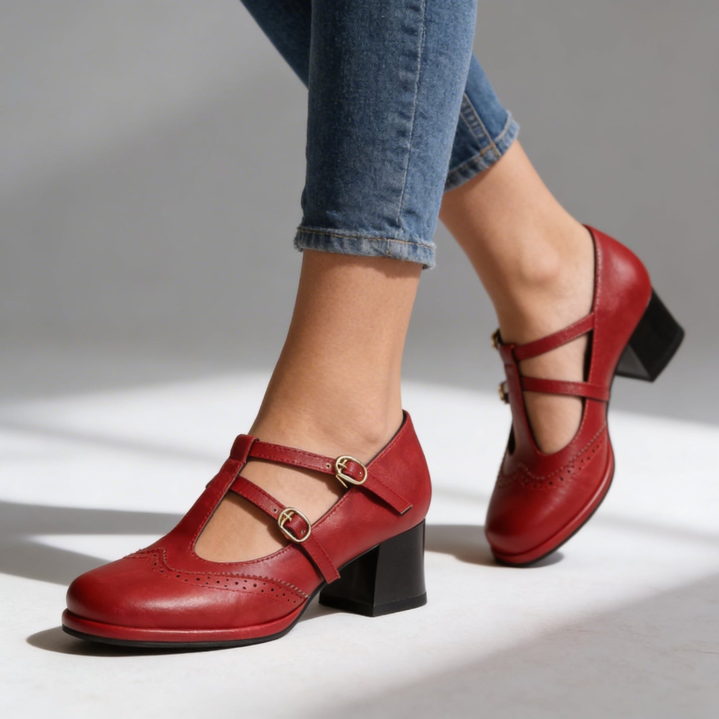 Women's Smooth Leather Brogue Loafers Klara