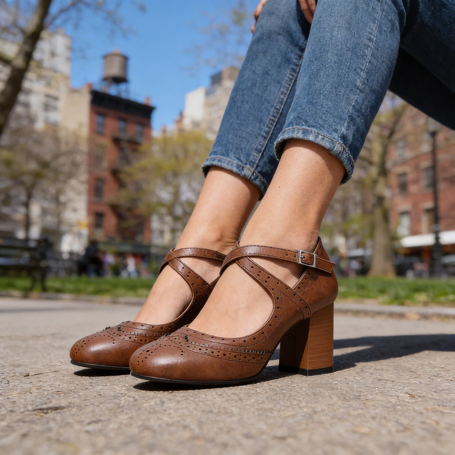 Women's Smooth Leather Brogue Loafers Klara