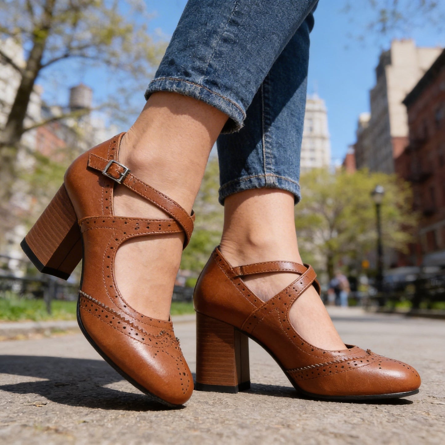 Women's Smooth Leather Brogue Loafers Klara
