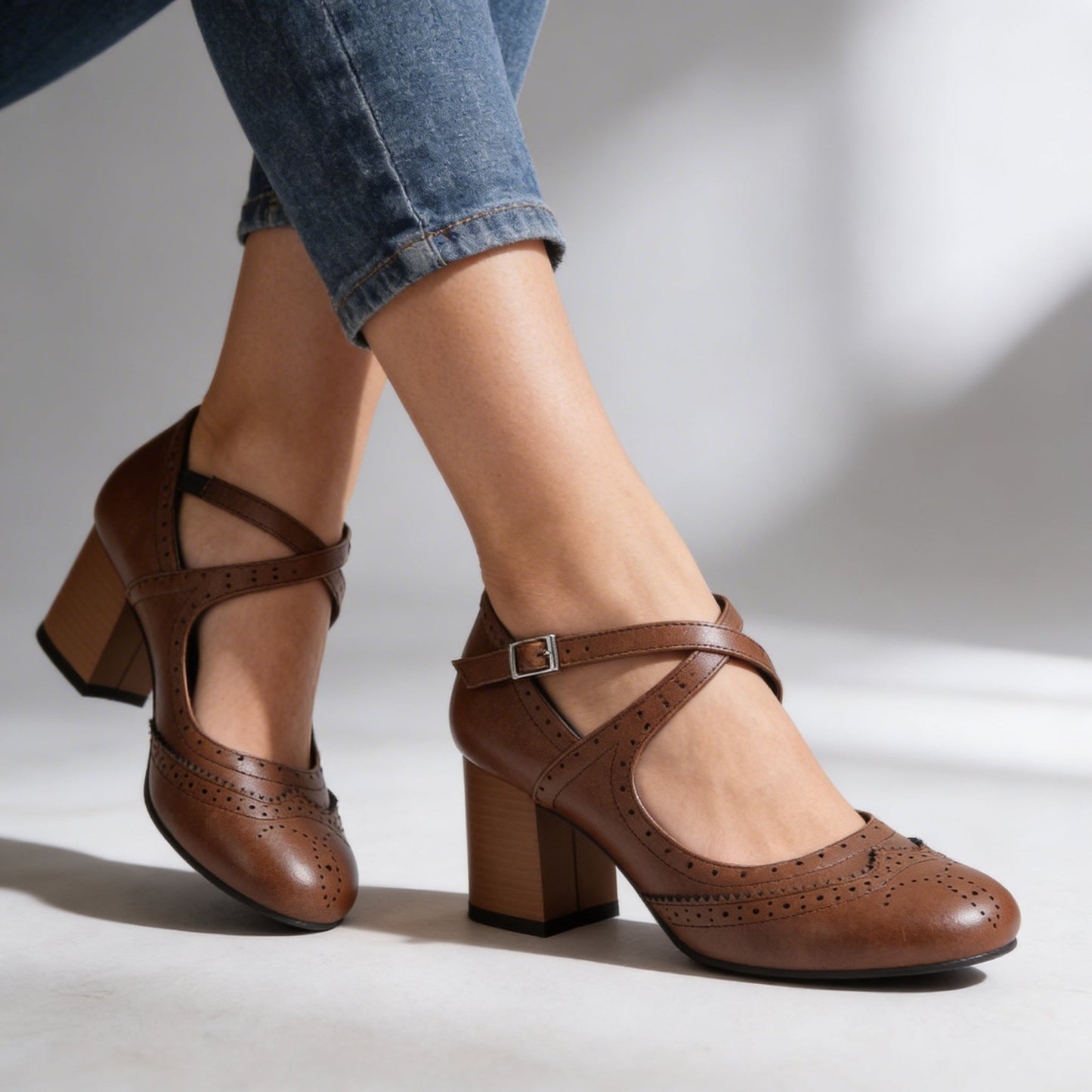 Women's Smooth Leather Brogue Loafers Klara