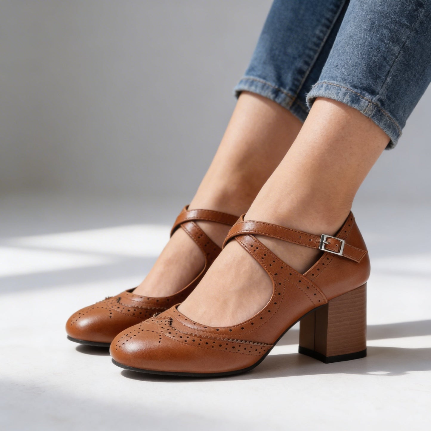 Women's Smooth Leather Brogue Loafers Klara