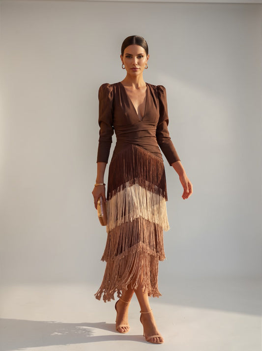 Women's Soft Fringe Detail Cocktail Dress Klara