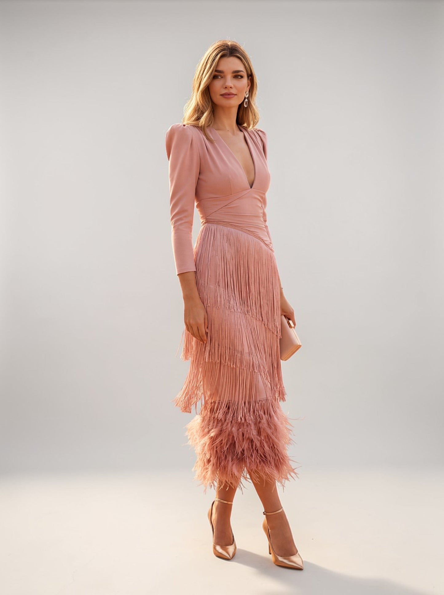 Women's Soft Fringe Detail Cocktail Dress Klara