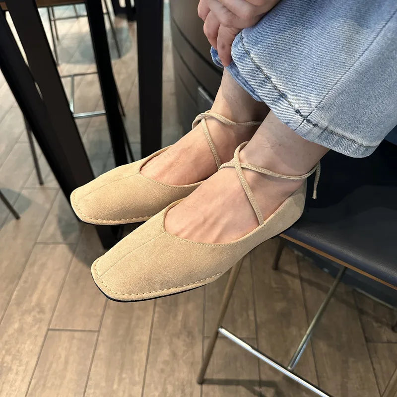 Women's Soft Leather Round Toe Flats Klara