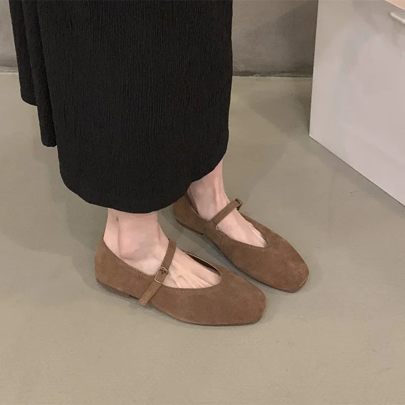 Women's Soft Leather Round Toe Flats Klara