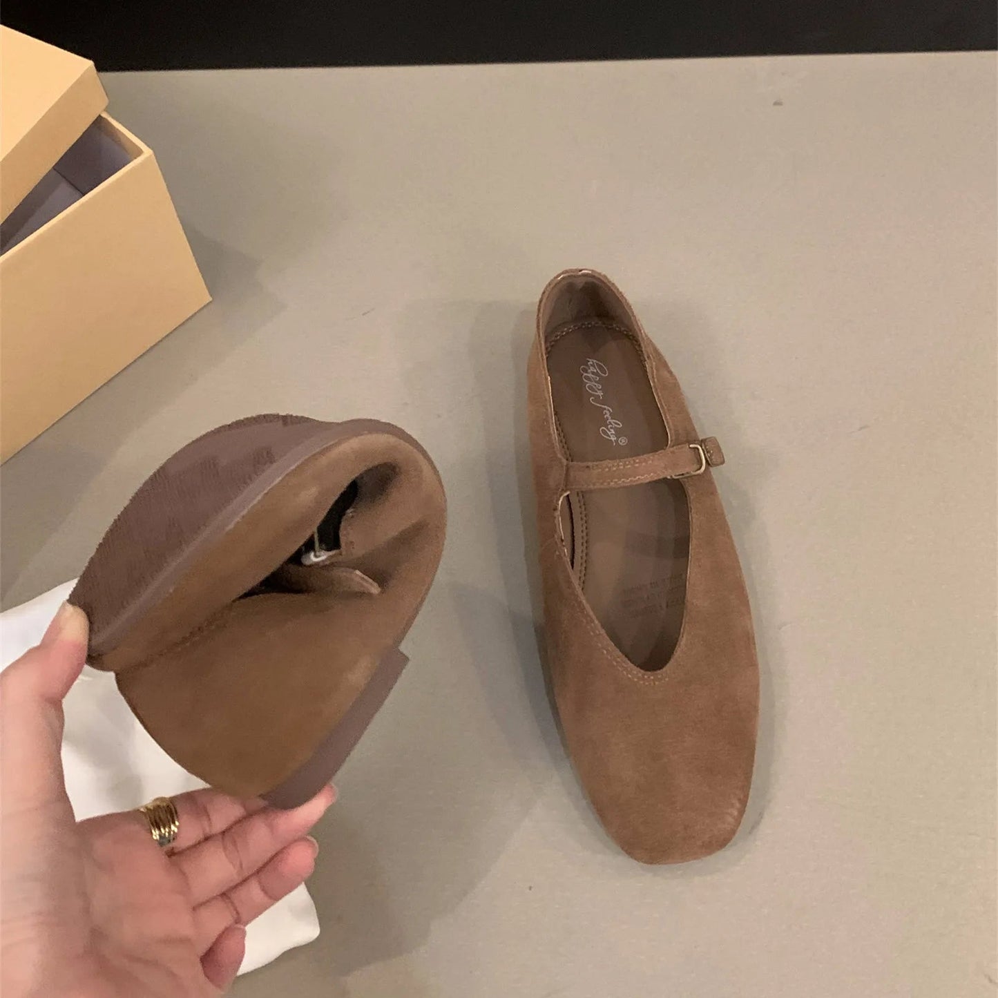 Women's Soft Leather Round Toe Flats Klara